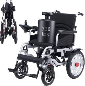 Buy Portable Motorized Electric Wheelchair for Seniors – Dual 500W Motors (20 Miles) 330lbs Capacity