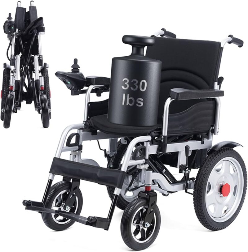 Buy Portable Motorized Electric Wheelchair for Seniors – Dual 500W Motors (20 Miles) 330lbs Capacity