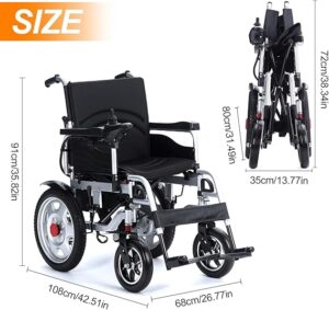 Buy Portable Motorized Electric Wheelchair for Seniors – Dual 500W Motors (20 Miles) 330lbs Capacity