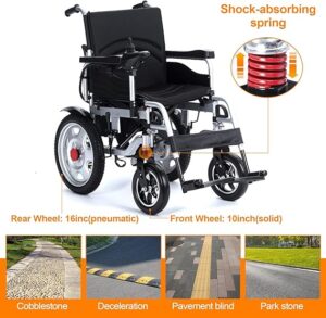 Buy Portable Motorized Electric Wheelchair for Seniors – Dual 500W Motors (20 Miles) 330lbs Capacity